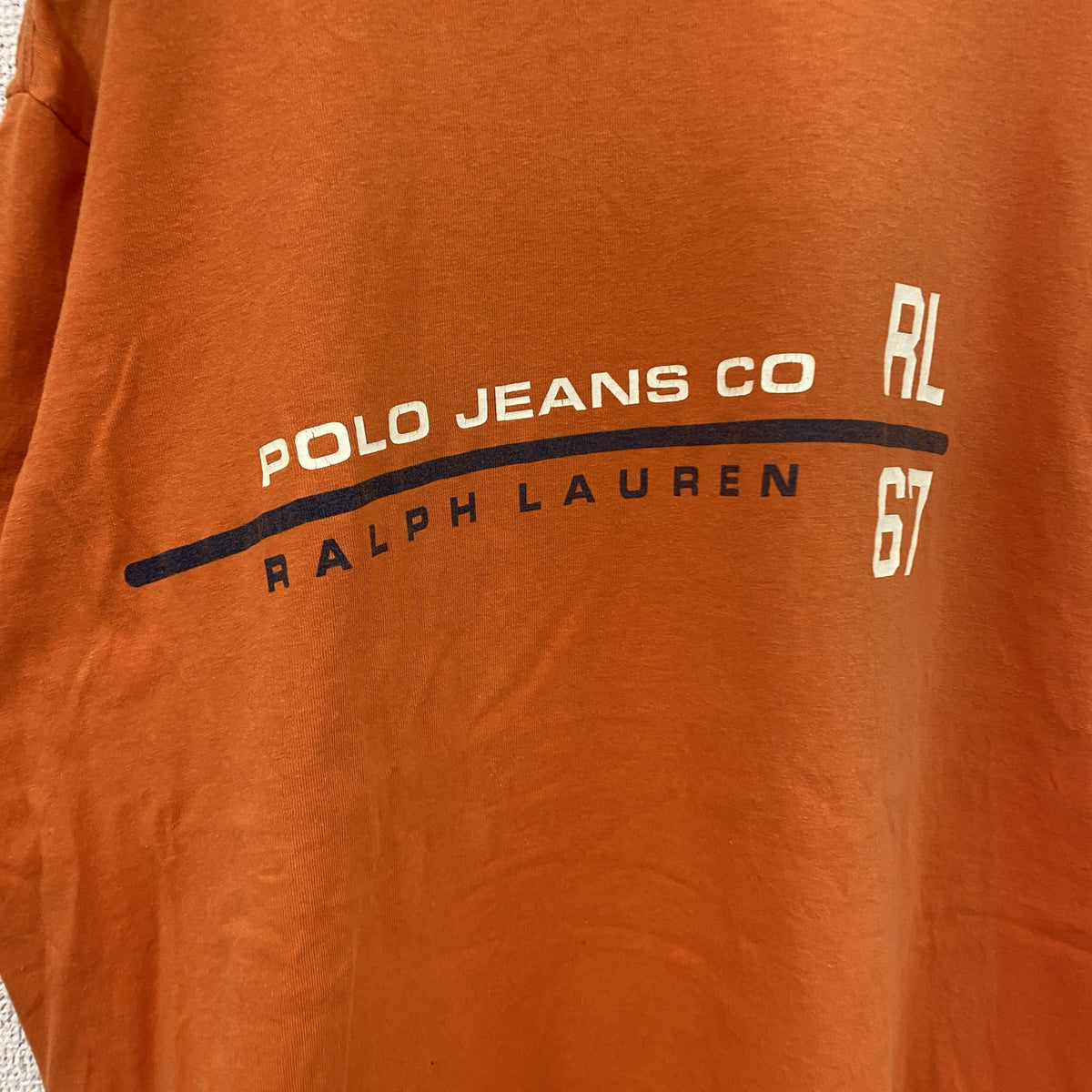 ～00s　POLO JEANS CO.　ポロジーンズ　ラルフローレン　半袖Tシャツ　フェード　橙色　オレンジ　Lサイズ　古着