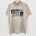 90s　ONEITA　半袖プリントTシャツ　シングルステッチ　ベージュ　XLサイズ　　ヴィンテージ　古着