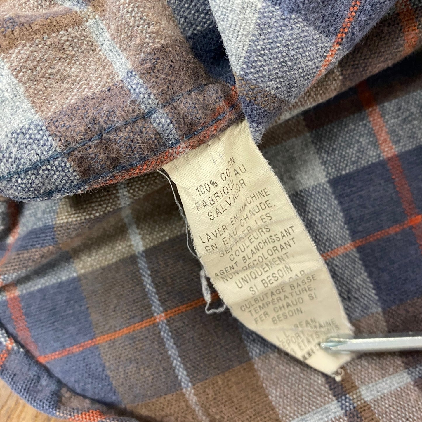 ～00s　L.L.Bean　エルエルビーン　CHAMOIS CLOTH SHIRT　シャモアクロスシャツ　長袖チェック柄ネルシャツ　マルチカラー　Sサイズ