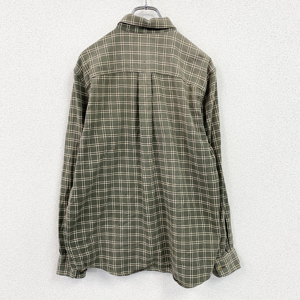 L.L.Bean　エルエルビーン　長袖ボタンダウンシャツ　チェック柄　緑　グリーン　Mサイズ　古着