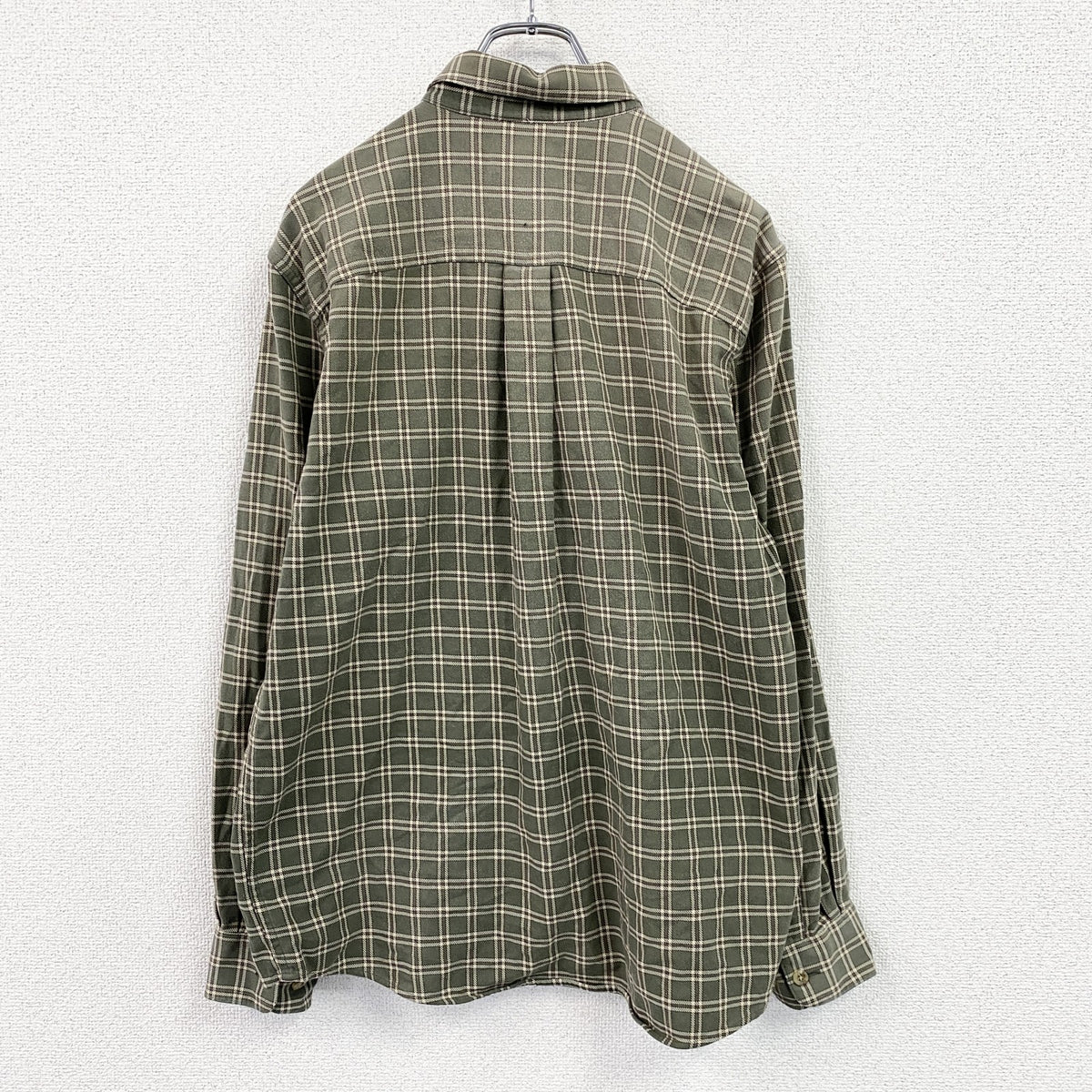 L.L.Bean　エルエルビーン　長袖ボタンダウンシャツ　チェック柄　緑　グリーン　Mサイズ　古着