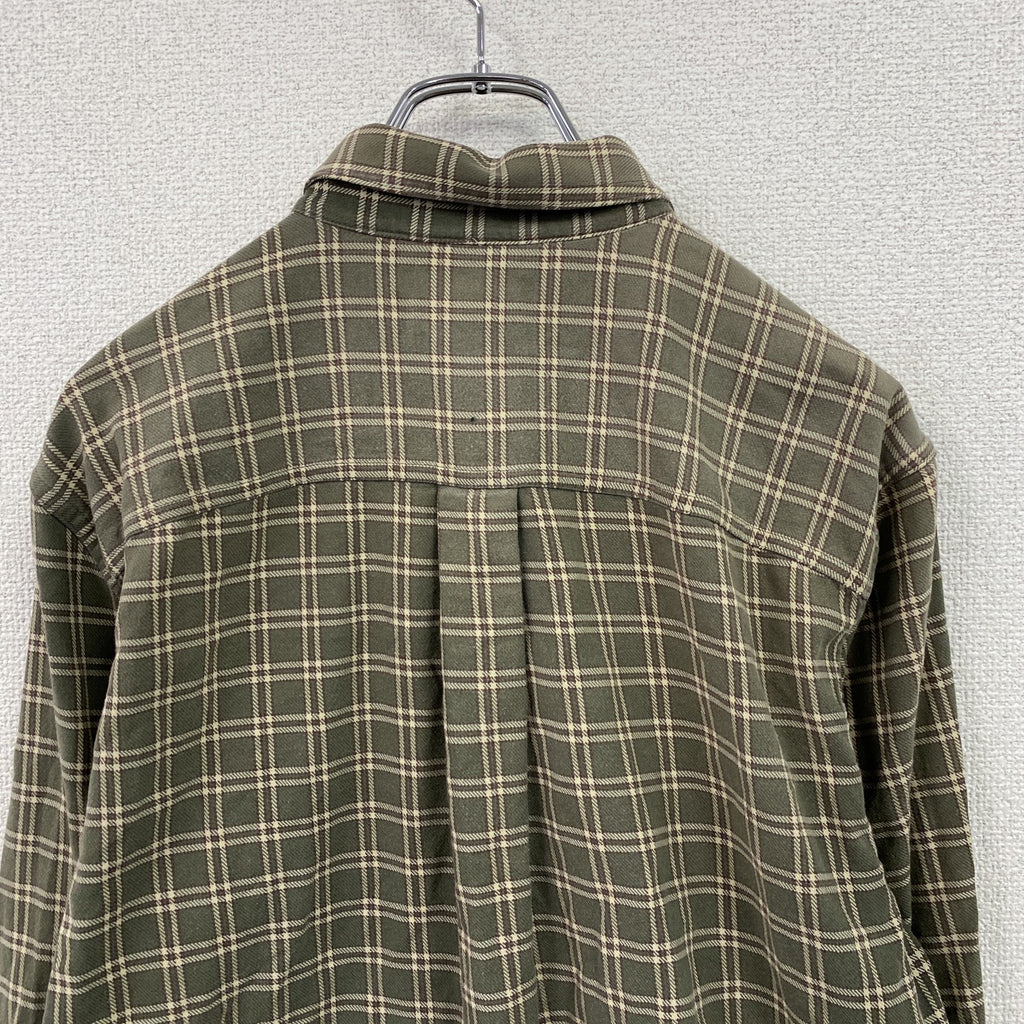 L.L.Bean　エルエルビーン　長袖ボタンダウンシャツ　チェック柄　緑　グリーン　Mサイズ　古着