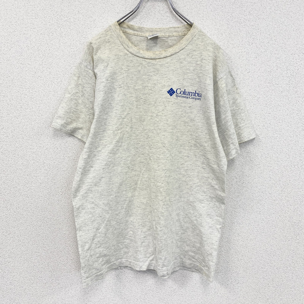 90s　Columbia　コロンビア　半袖Tシャツ　シングルステッチ　ヴィンテージ　霜降りグレー　Mサイズ　古着