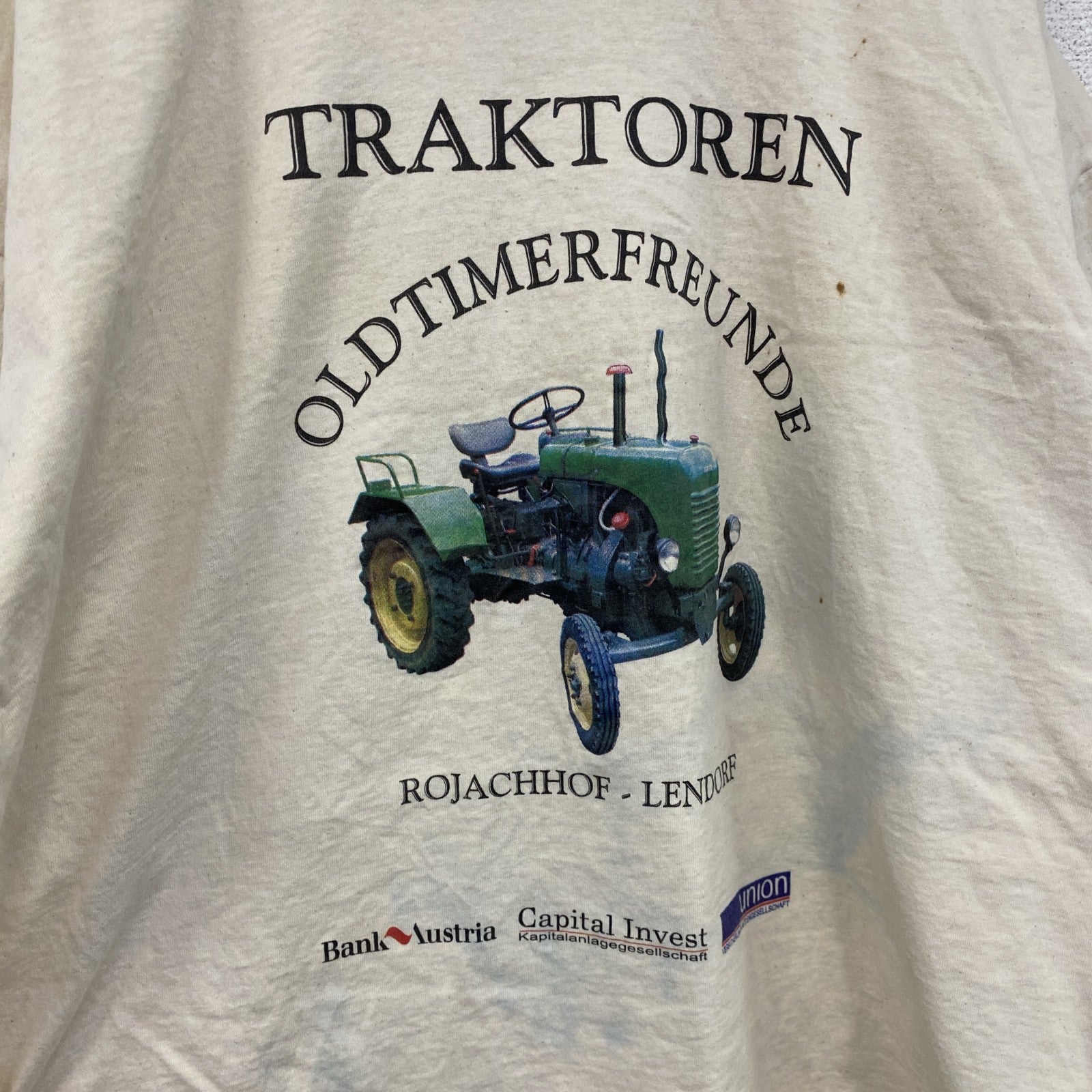 SCREEN STARS　半袖プリントTシャツ　TRAKTOREN　トラクター　白　ホワイト　XLサイズ　古着