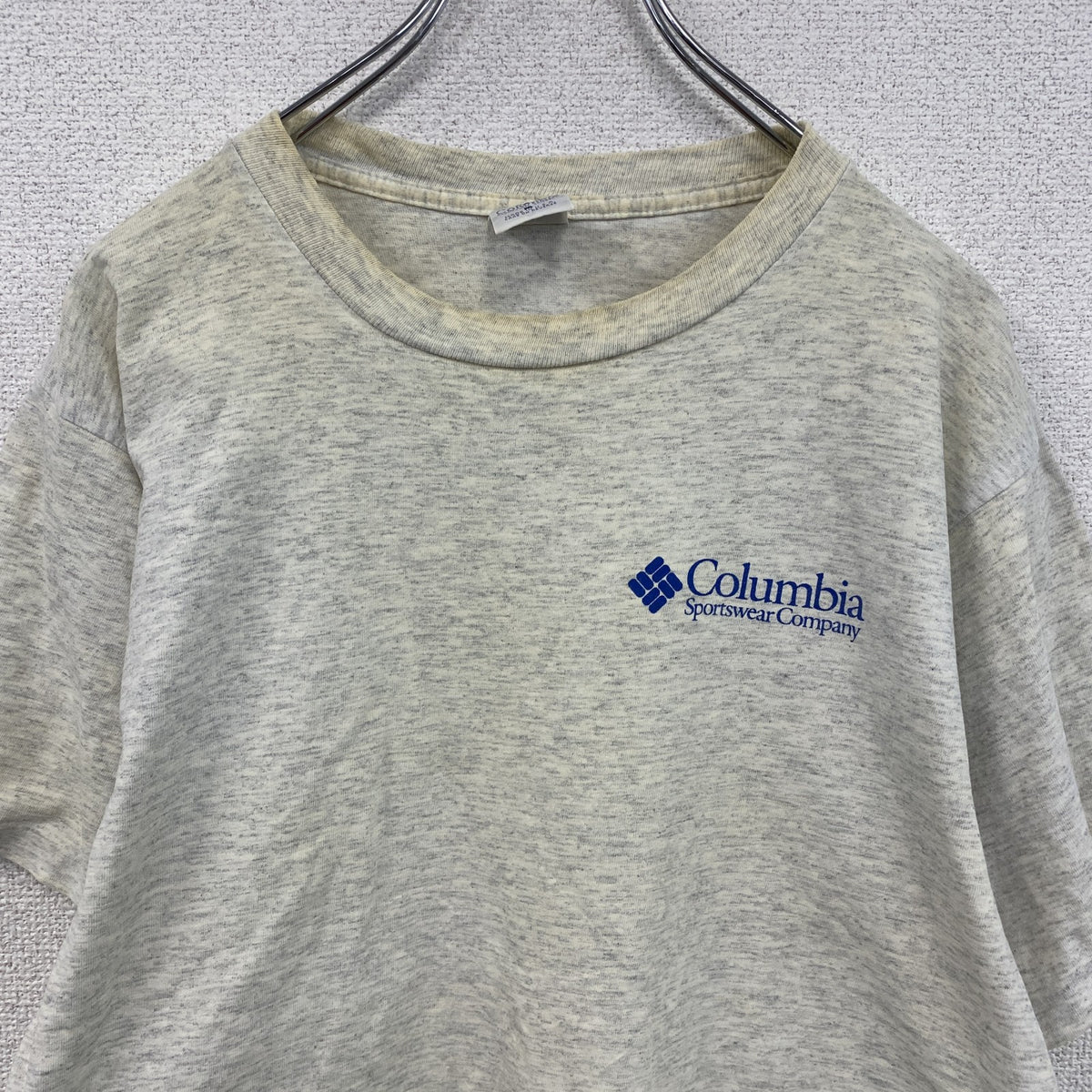 90s　Columbia　コロンビア　半袖Tシャツ　シングルステッチ　ヴィンテージ　霜降りグレー　Mサイズ　古着