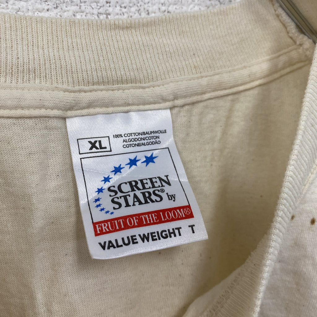 SCREEN STARS　半袖プリントTシャツ　TRAKTOREN　トラクター　白　ホワイト　XLサイズ　古着