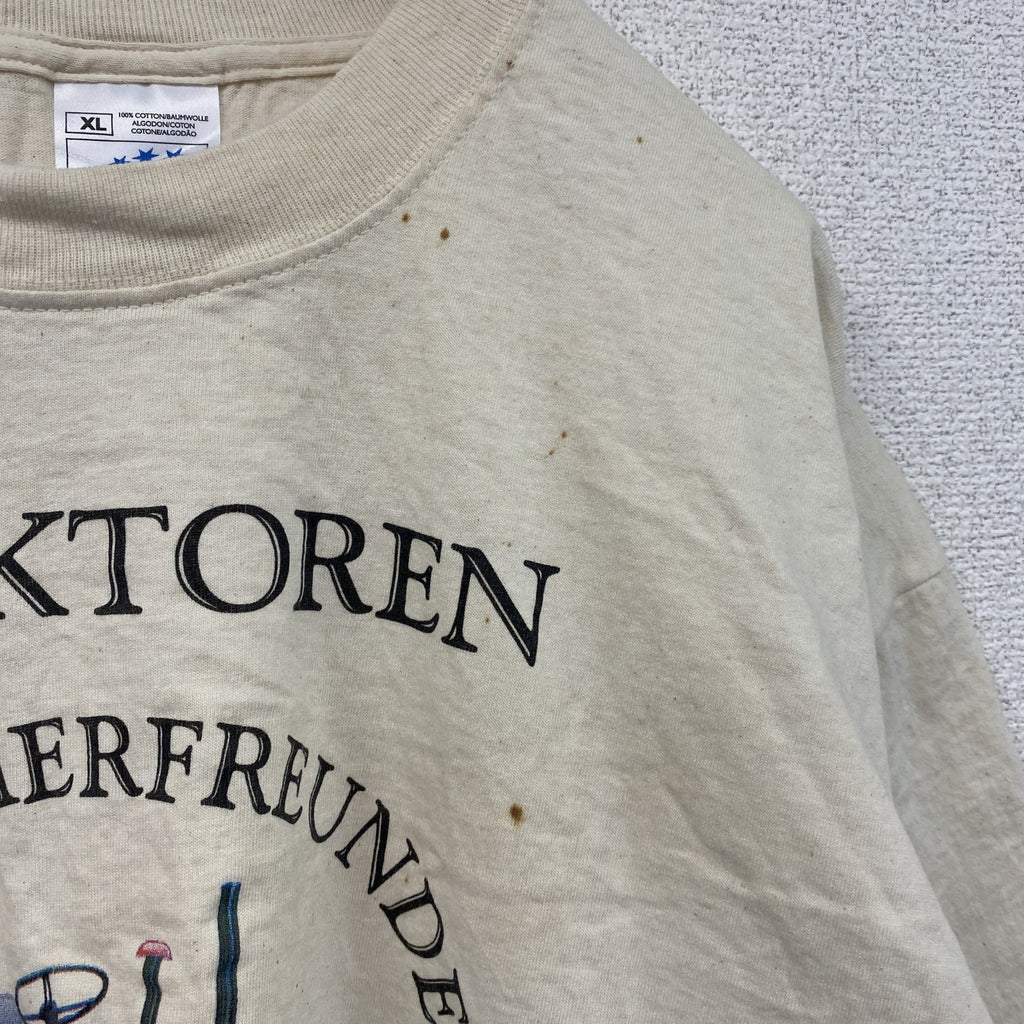 SCREEN STARS　半袖プリントTシャツ　TRAKTOREN　トラクター　白　ホワイト　XLサイズ　古着