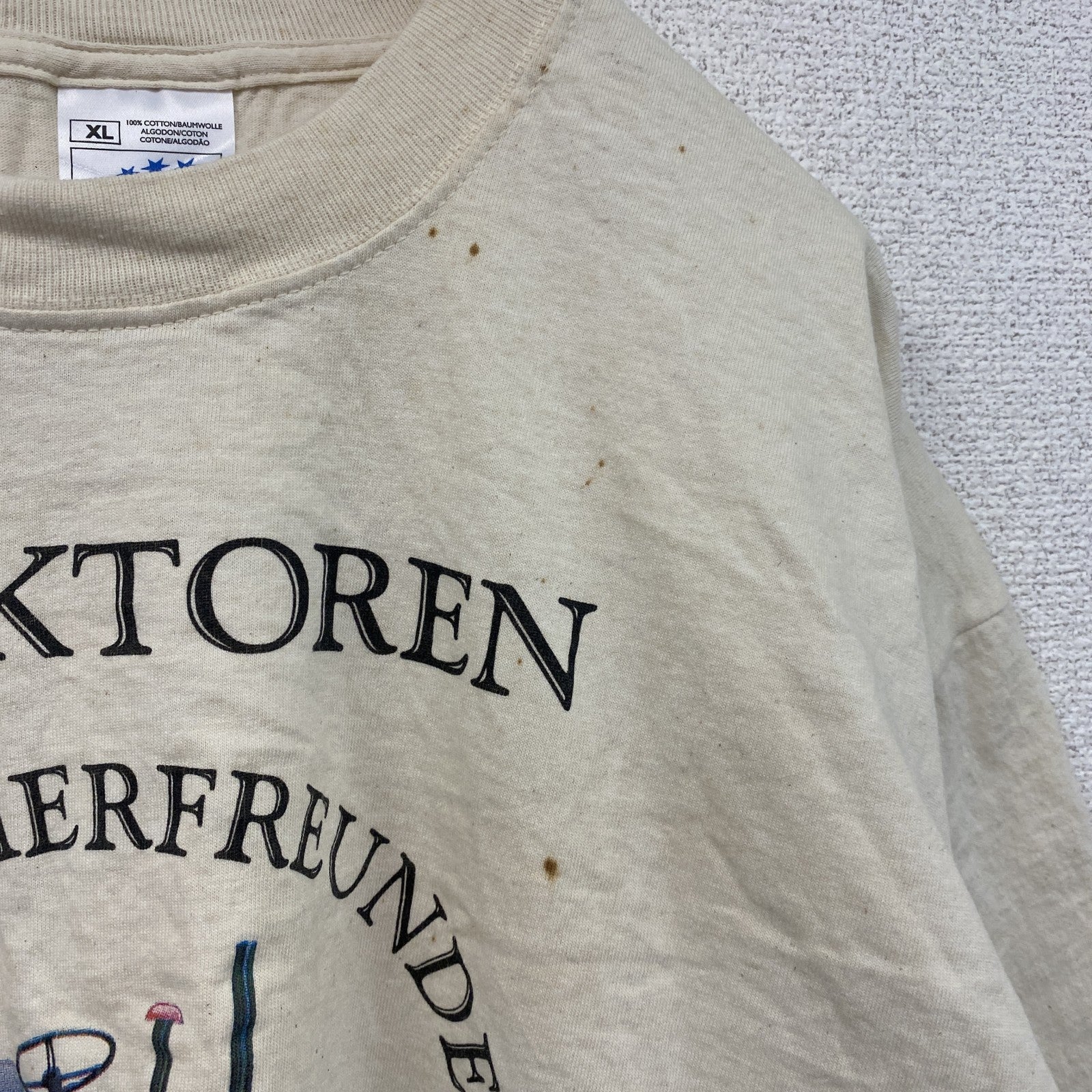 SCREEN STARS　半袖プリントTシャツ　TRAKTOREN　トラクター　白　ホワイト　XLサイズ　古着