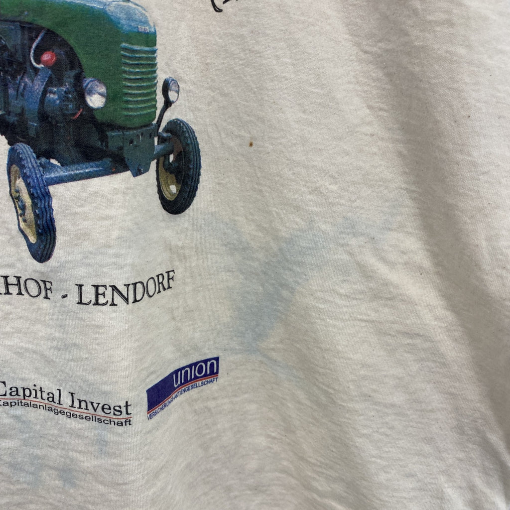 SCREEN STARS　半袖プリントTシャツ　TRAKTOREN　トラクター　白　ホワイト　XLサイズ　古着