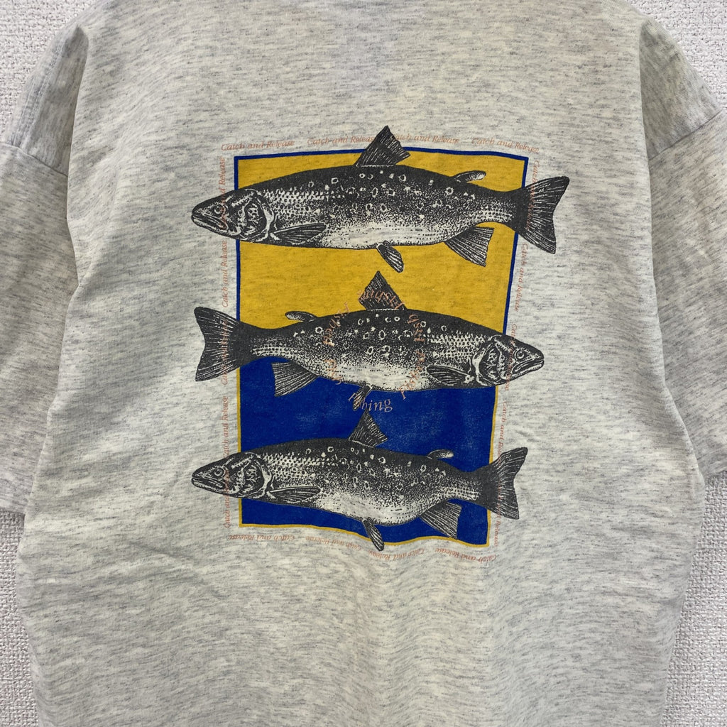 90s　Columbia　コロンビア　半袖Tシャツ　シングルステッチ　ヴィンテージ　霜降りグレー　Mサイズ　古着