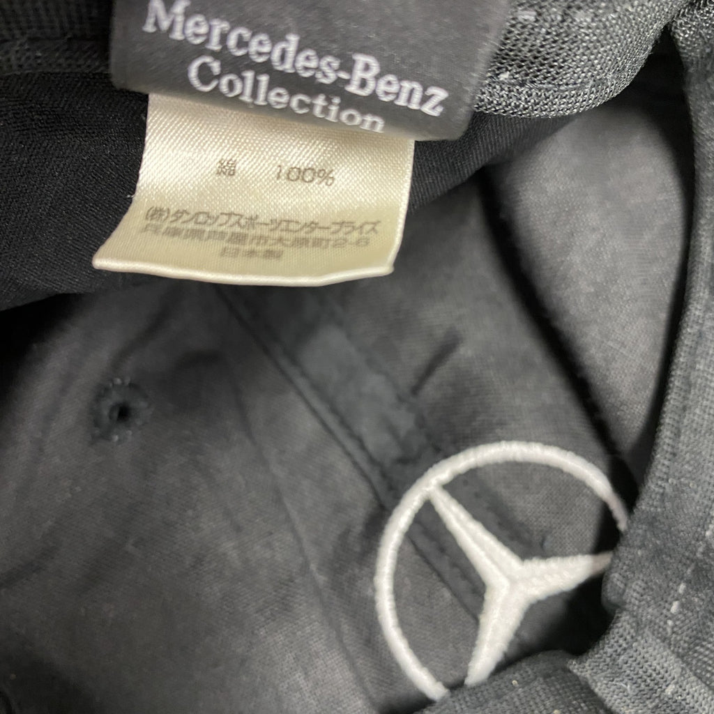 Mercedes Benz　メルセデスベンツ　6パネルキャップ　ベースボールキャップ　刺繍ロゴ　企業ロゴ　黒　ブラック 帽子 メンズ コットン 古着