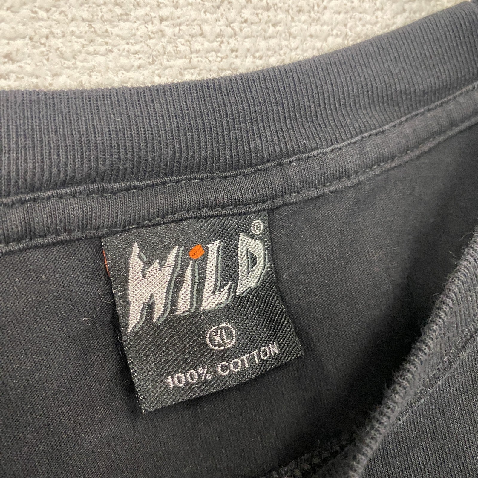 Wild　半袖プリントTシャツ　スカル　骸骨　龍　黒　ブラック　XLサイズ　古着