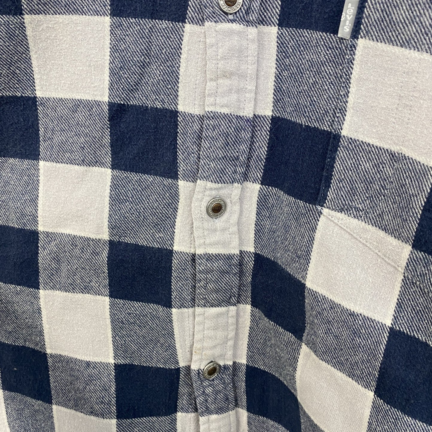 Levi's　リーバイス　Silver Tab　長袖シャツ　ブロックチェック　青　ブルー　白　ホワイト　XLサイズ