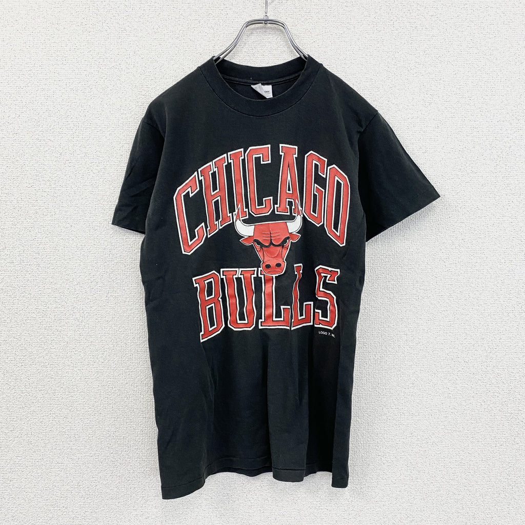 80s～　Stedman　ステッドマン　NBA　シカゴブルズ　半袖Tシャツ　シングルステッチ　黒　ブラック　Mサイズ　　ヴィンテージ　古着