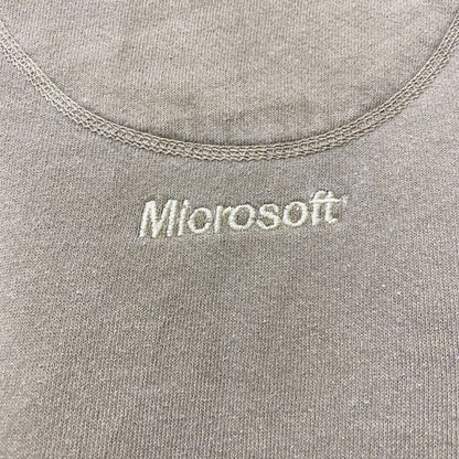 古着 used　SANTEE　サンティ　長袖刺繍ポイントスウェット　ベージュ　レトロ　Microsoft　秋冬服　Lサイズ