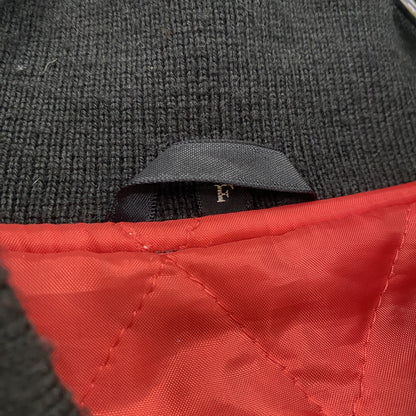 ～90s　風神　雷神　スカジャン　スーベニアジャケット　ヴィンテージ　漢字刺繍　和柄　別珍　ベロア　黒　ブラック