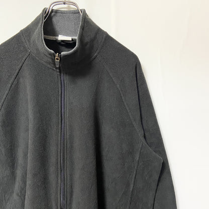古着 used　STARTER　スターター　長袖無地フリースジャケット　フルジップアウター　ロゴ刺繍　黒　ブラック　Lサイズ