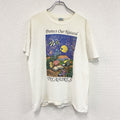 Hanes　ヘインズ　半袖プリントTシャツ　シングルステッチ　魚　白　ホワイト　Lサイズ カットソー メンズ コットン 古着