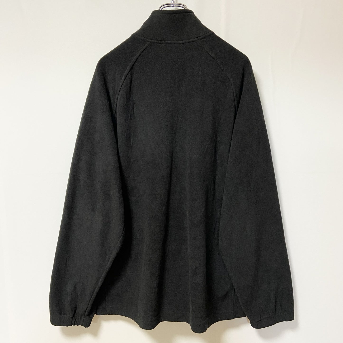 古着 used　STARTER　スターター　長袖無地フリースジャケット　フルジップアウター　ロゴ刺繍　黒　ブラック　Lサイズ