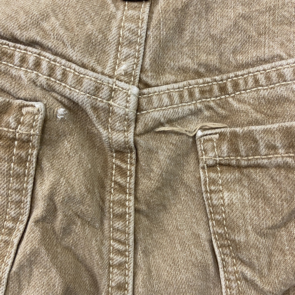 ～00s　L.L.Bean　エルエルビーン　デニムパンツ/ジーンズ　ジップフライ　革パッチ　ヴィンテージ　ベージュ　W38サイズ　古着
