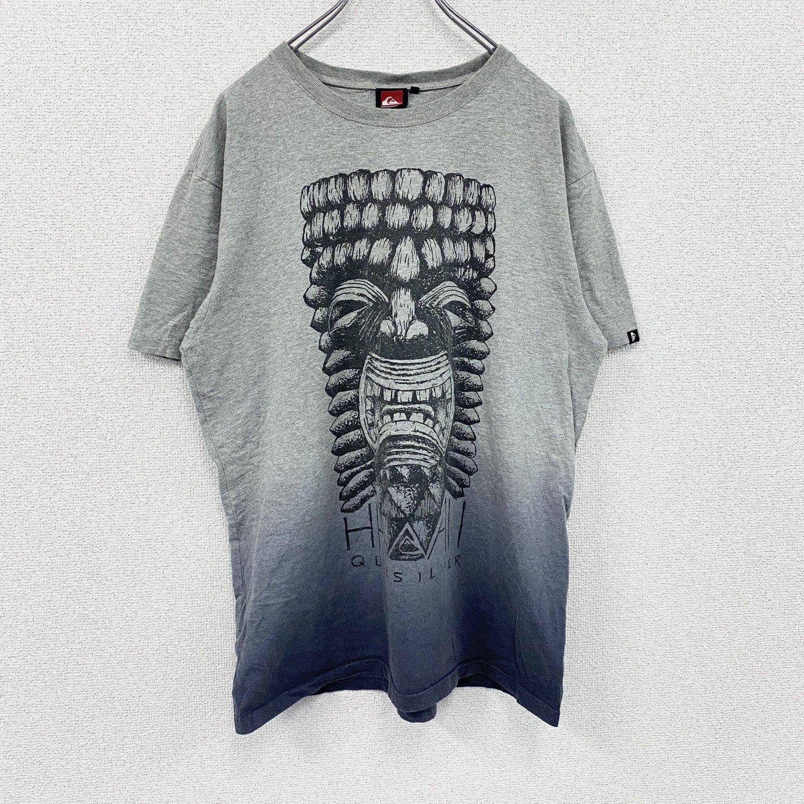 QUIKSILVER　クイックシルバー　半袖プリントTシャツ　灰色　グレー　Mサイズ　古着