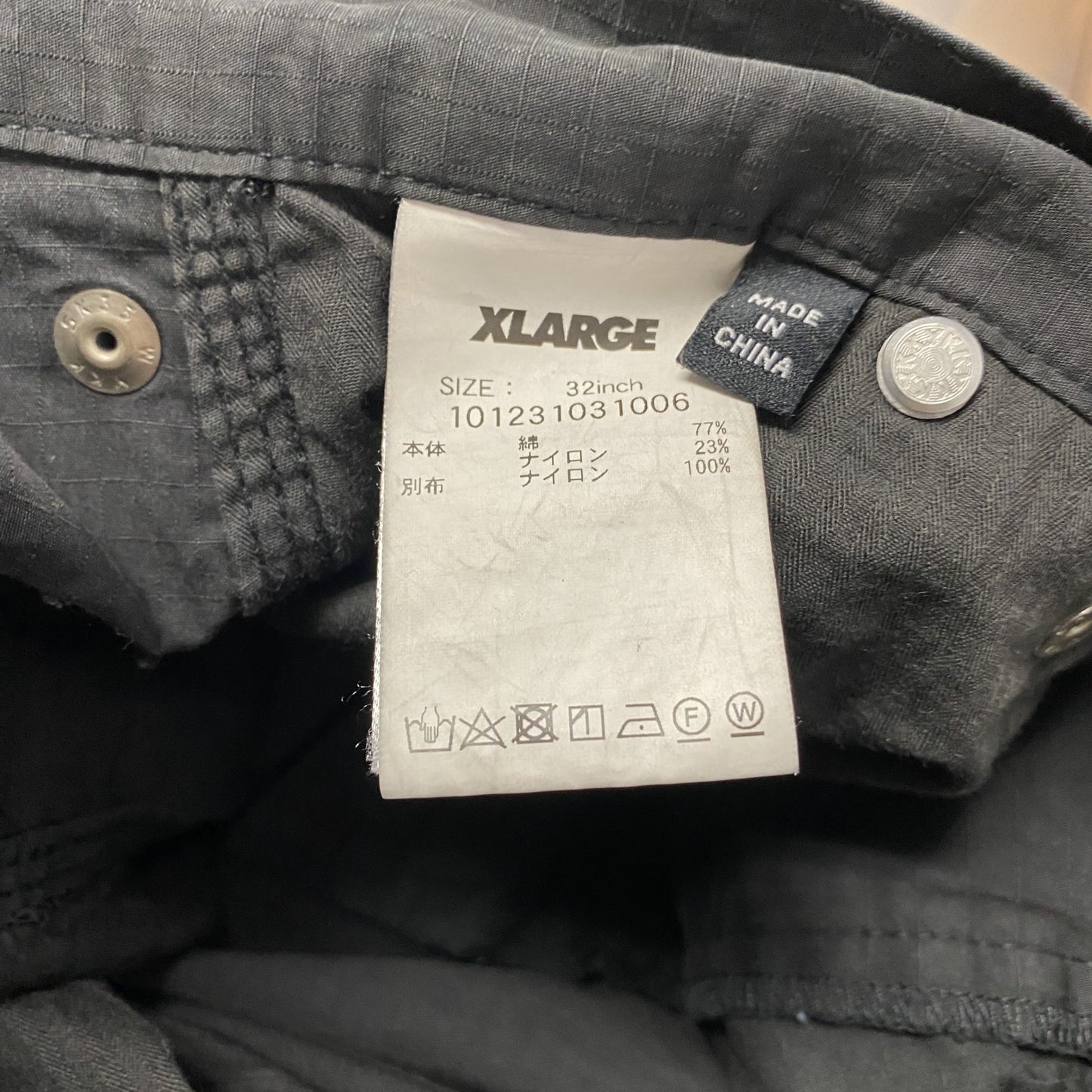 X-LARGE　エクストララージ　タクティカルワークパンツ　カーゴパンツ　黒　ブラック　32サイズ