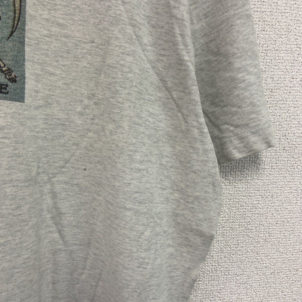 FRUIT OF THE LOOM　フルーツオブザルーム　半袖プリントTシャツ　シングルステッチ　グレー　XLサイズ カットソー メンズ コットン 古着
