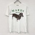 Mardi Mercredi　マルディメクルディ　半袖プリントTシャツ　犬　白　ホワイト
