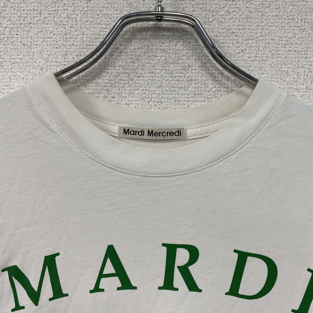 Mardi Mercredi　マルディメクルディ　半袖プリントTシャツ　犬　白　ホワイト