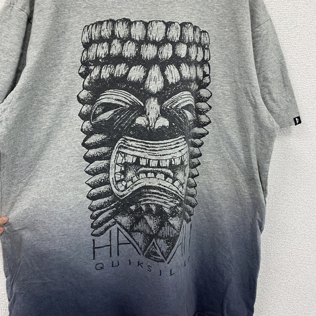 QUIKSILVER　クイックシルバー　半袖プリントTシャツ　灰色　グレー　Mサイズ　古着