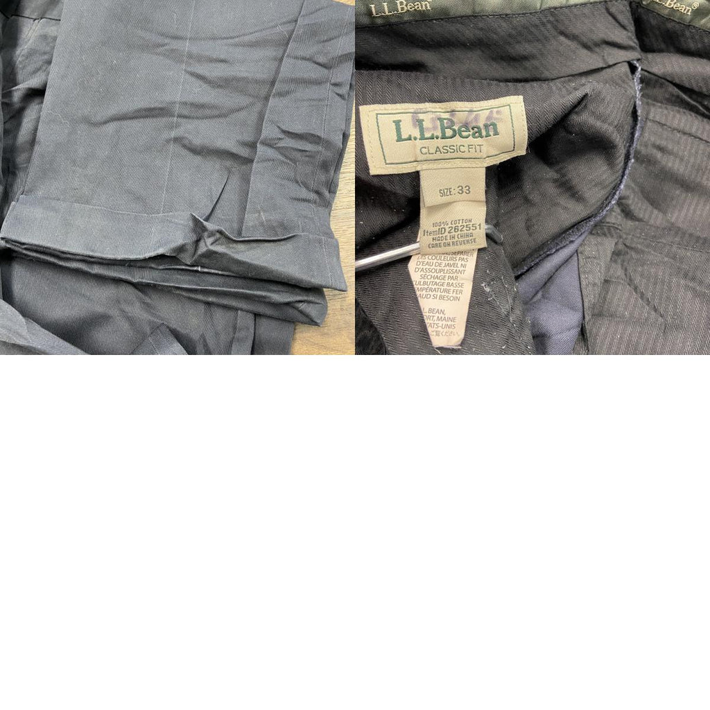 L.L.Bean　エルエルビーン　スラックス　ジップフライ　黒　ブラック　33サイズ　古着