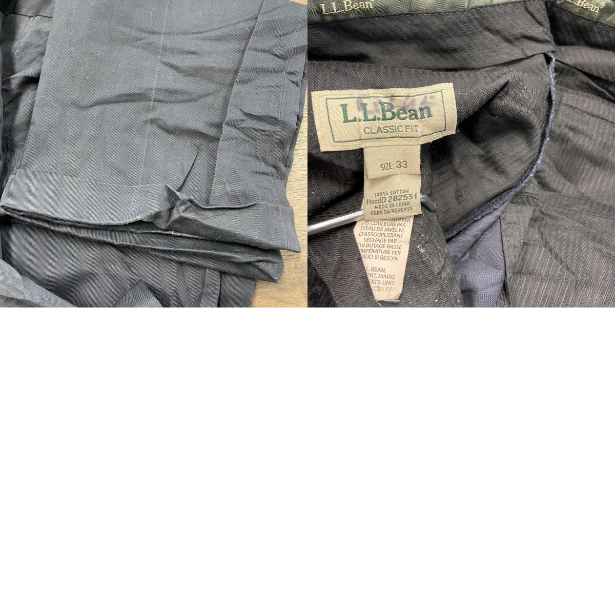 L.L.Bean　エルエルビーン　スラックス　ジップフライ　黒　ブラック　33サイズ　古着