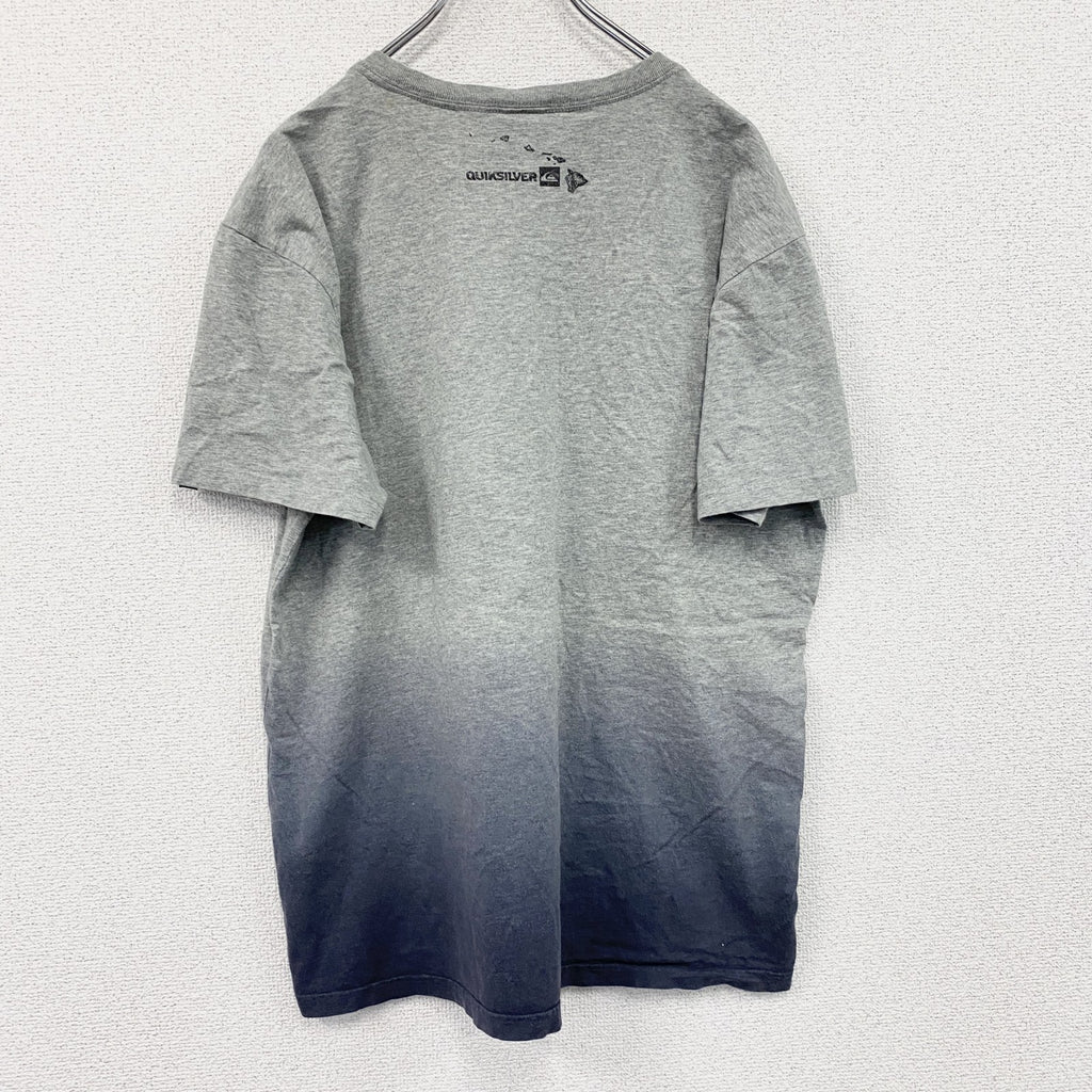 QUIKSILVER　クイックシルバー　半袖プリントTシャツ　灰色　グレー　Mサイズ　古着
