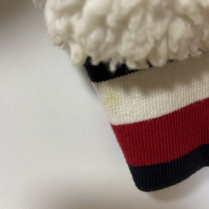 古着 used　TOMMY HILFIGER トミーヒルフィガー　長袖ボアフリースプルオーバー　ロゴ刺繍　白　Lサイズ