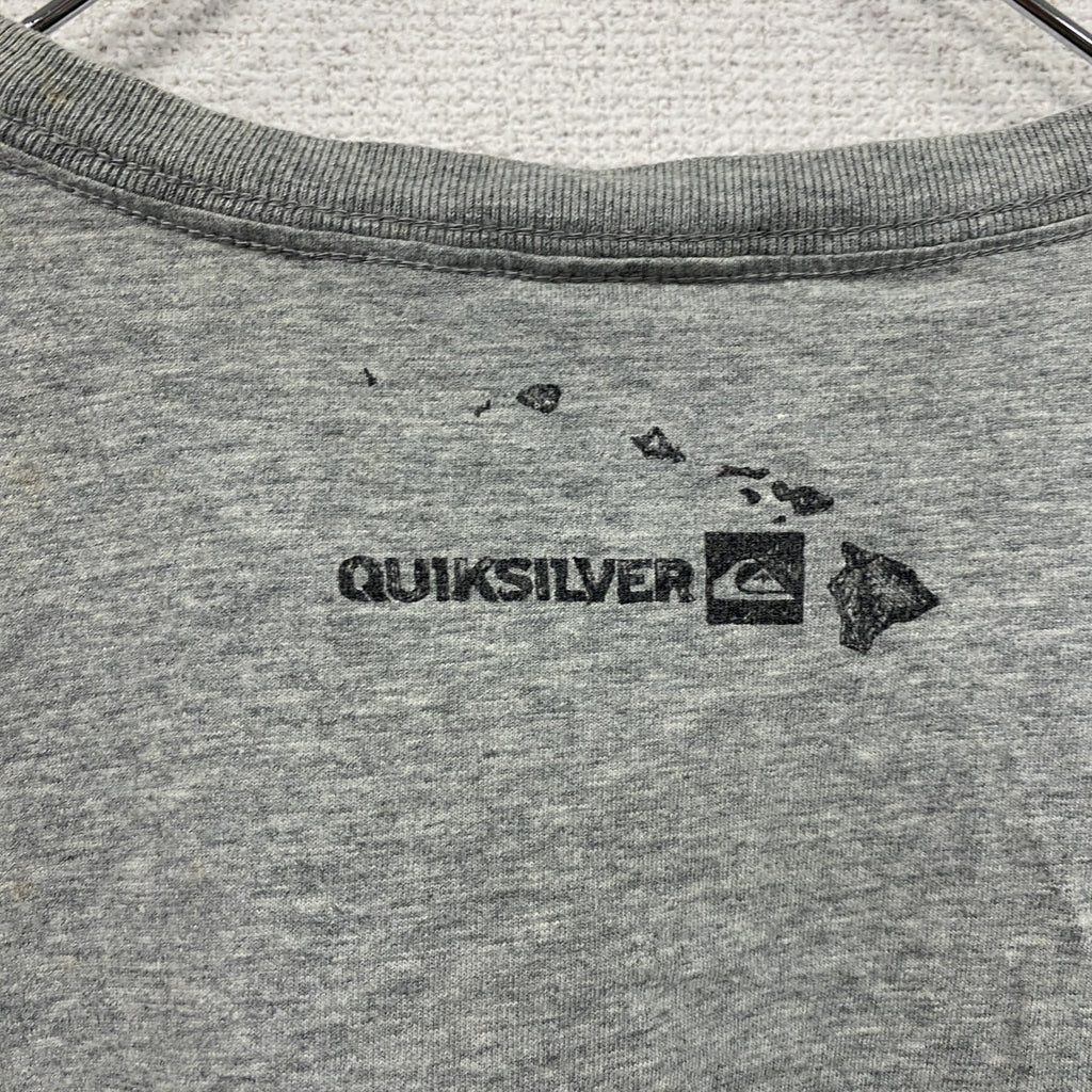 QUIKSILVER　クイックシルバー　半袖プリントTシャツ　灰色　グレー　Mサイズ　古着