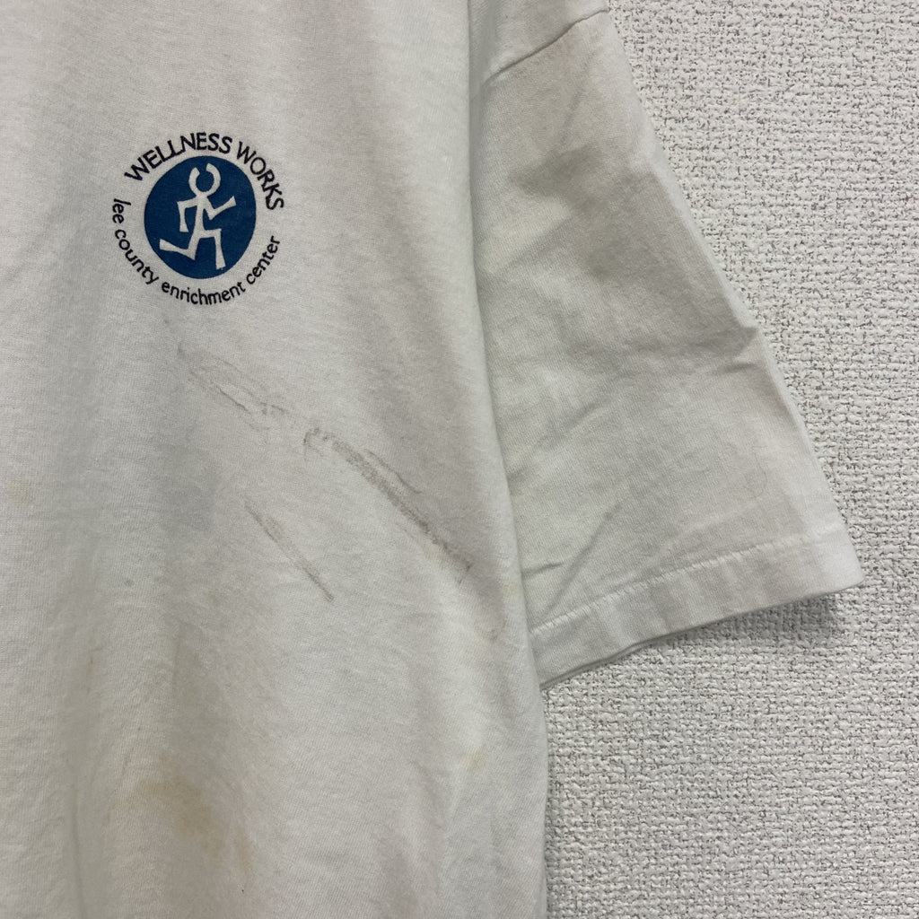 FRUIT OF THE LOOM　フルーツオブザルーム　半袖プリントTシャツ　シングルステッチ　白　ホワイト　XLサイズ カットソー メンズ コットン 古着
