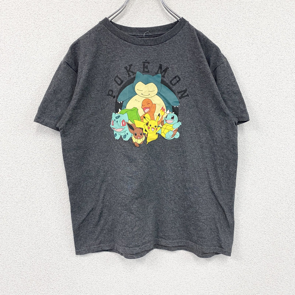POKEMON　ポケモン　半袖プリントTシャツ　アニメT　キャラクターT　灰色　グレー　Lサイズ　古着