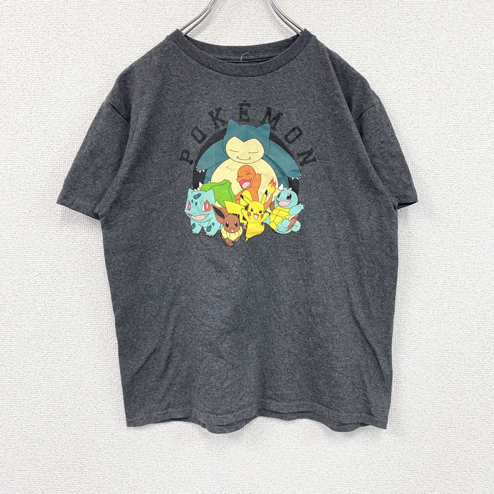 POKEMON　ポケモン　半袖プリントTシャツ　アニメT　キャラクターT　灰色　グレー　Lサイズ　古着