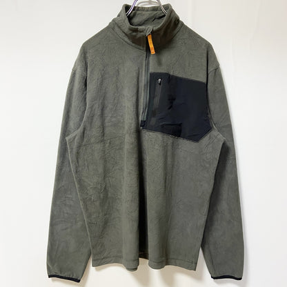 古着 used　Timberland ティンバーランド　長袖ハーフジップフリースジャケット　ワンポイントロゴ刺繍　Lサイズ