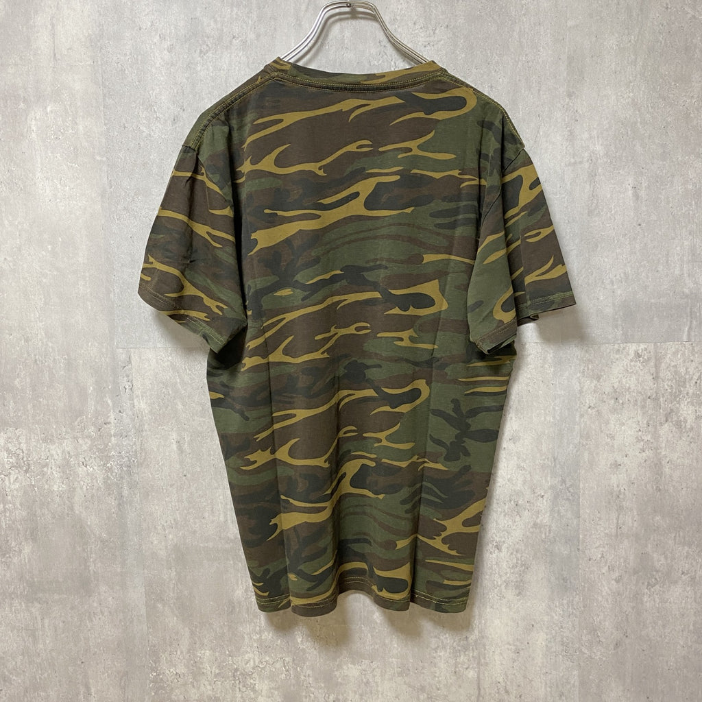 anvil アンビル　半袖プリント迷彩Tシャツ　カモフラージュ　WILD DUCK　鴨　カーキ　レトロ　Mサイズ　古着