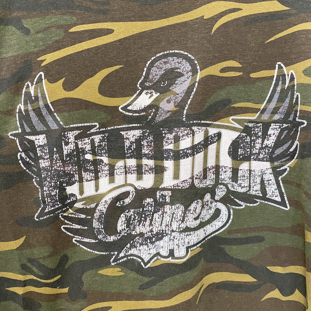 anvil アンビル　半袖プリント迷彩Tシャツ　カモフラージュ　WILD DUCK　鴨　カーキ　レトロ　Mサイズ　古着