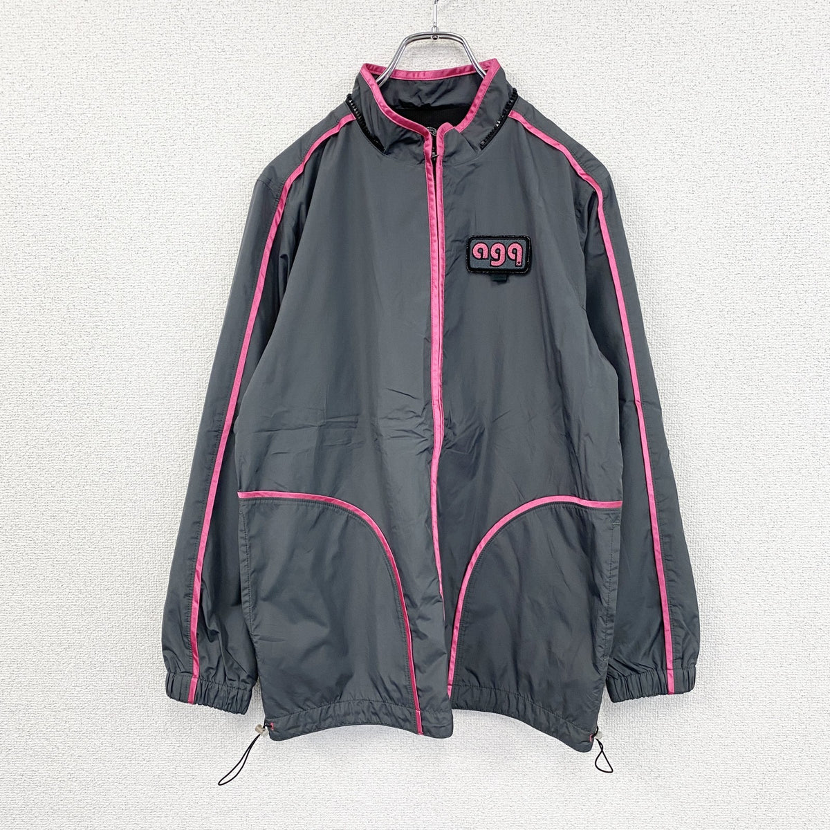 ALGON QUINS　アルゴンキン　フルジップジャケット　灰色　グレー　ピンク　古着