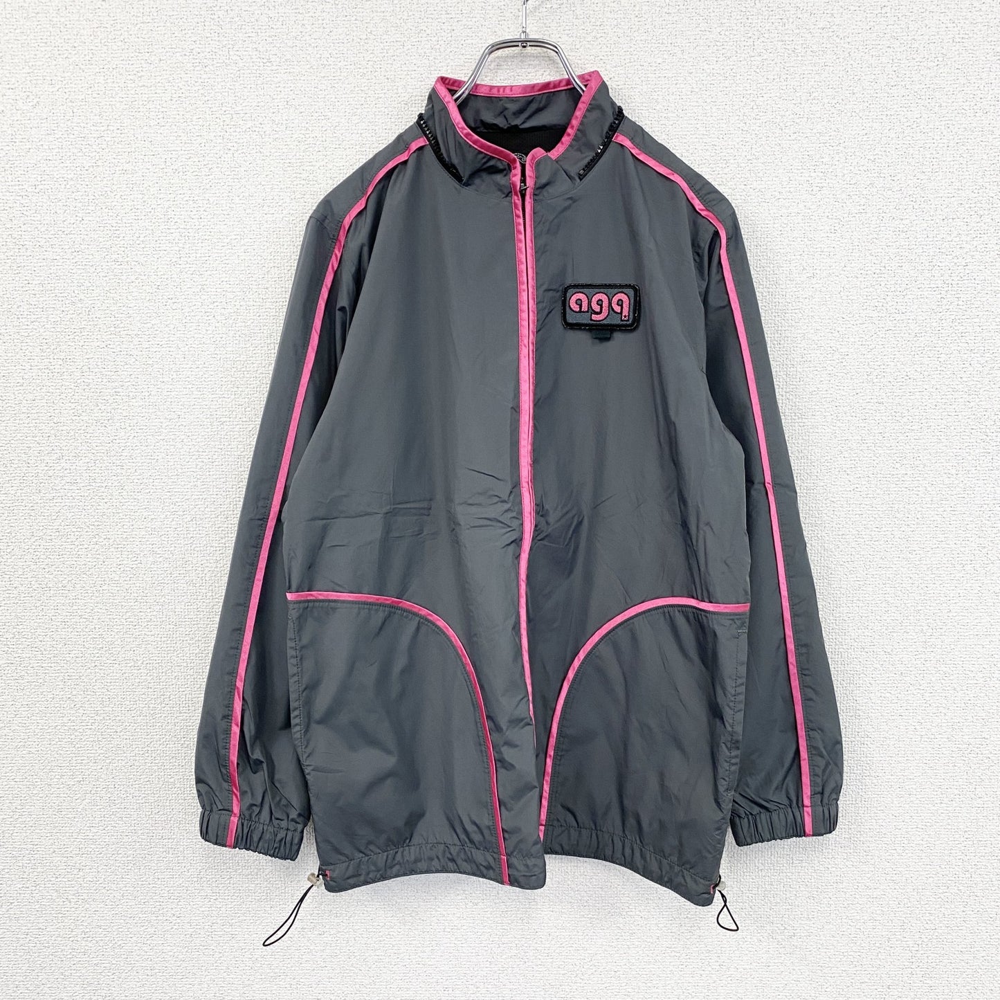 ALGON QUINS　アルゴンキン　フルジップジャケット　灰色　グレー　ピンク