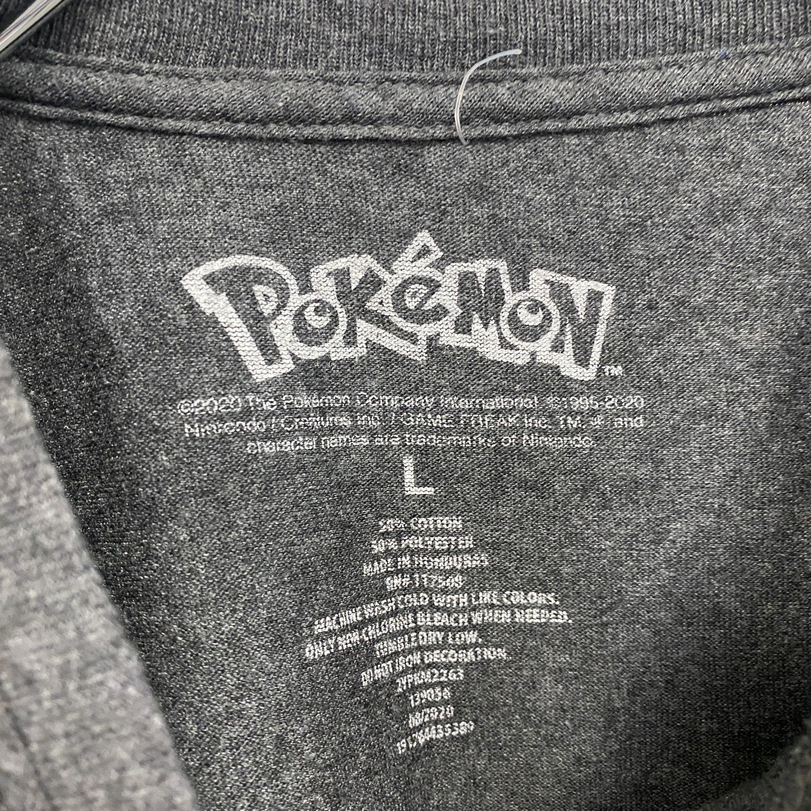 POKEMON　ポケモン　半袖プリントTシャツ　アニメT　キャラクターT　灰色　グレー　Lサイズ　古着