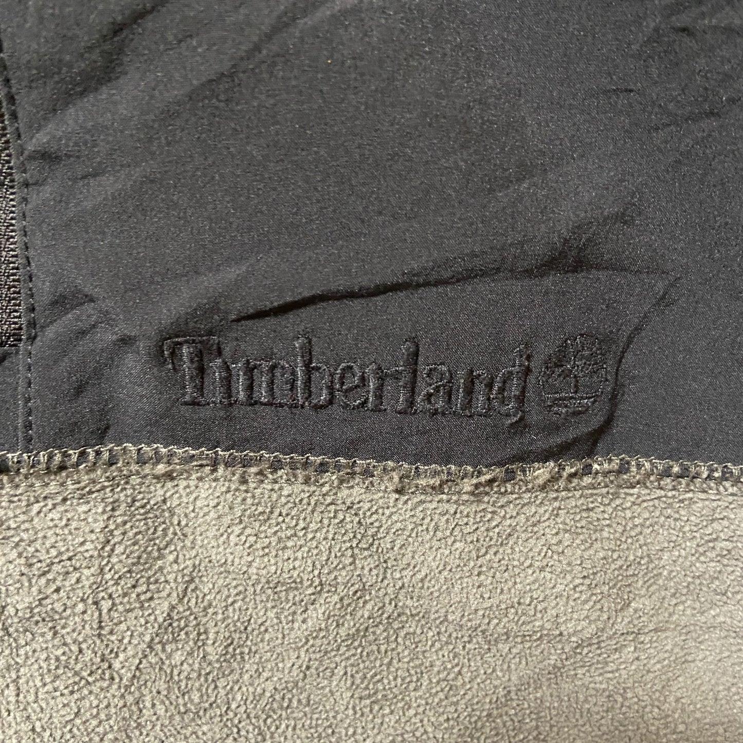 古着 used　Timberland ティンバーランド　長袖ハーフジップフリースジャケット　ワンポイントロゴ刺繍　Lサイズ