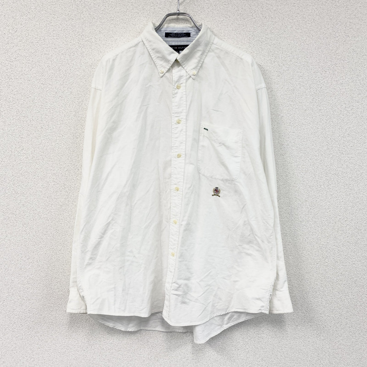 TOMMY HILFIGER　トミーヒルフィガー　長袖ボタンダウンシャツ　白　ホワイト　XLサイズ　古着