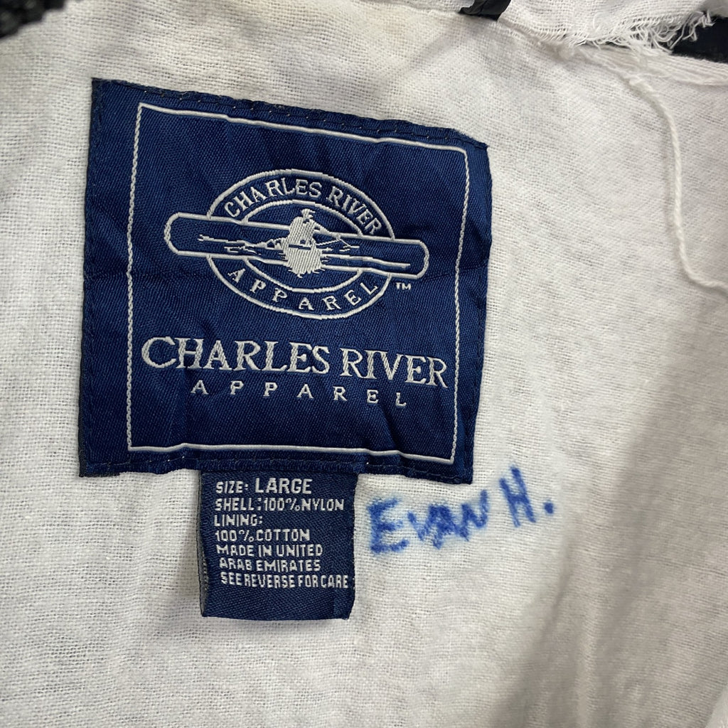 Charles River　チャーリーズリバー　アノラックパーカー　刺繍ロゴ　黒　ブラック　Lサイズ　古着