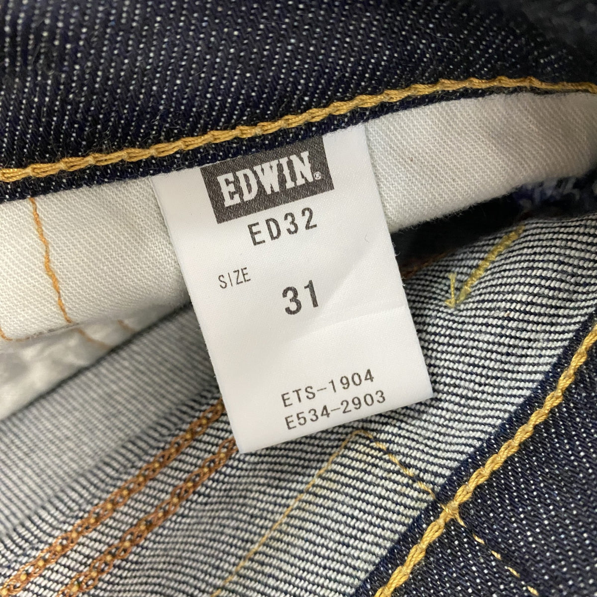 EDWIN　エドウィン　デニムパンツ/ジーンズ　ジップフライ　インディゴ　W31サイズ メンズ コットン ポリウレタン 古着