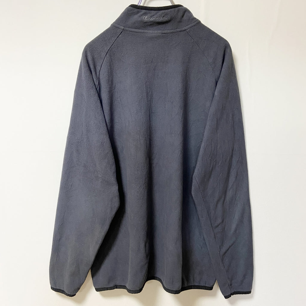 Champion　チャンピオン　ハーフジップフリースジャケット/ボアジャケット　ラグランスリーブ　現行　紺　ネイビー　Lサイズ　古着