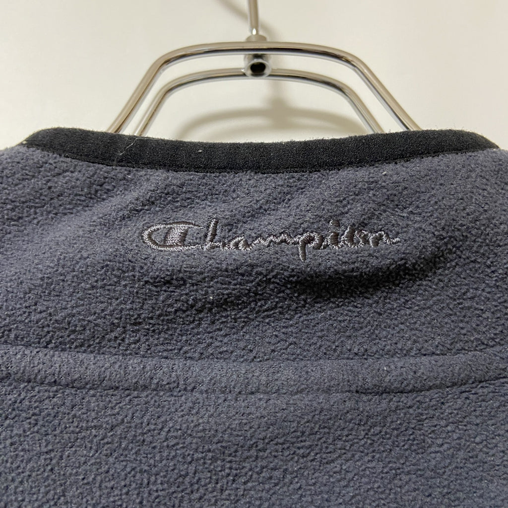 Champion　チャンピオン　ハーフジップフリースジャケット/ボアジャケット　ラグランスリーブ　現行　紺　ネイビー　Lサイズ　古着